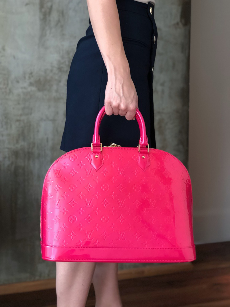 Louis Vuitton Alma Vernis GM Rose Pop Pink bag LV