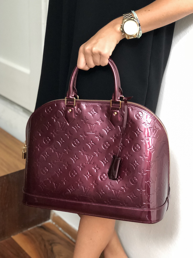 Louis Vuitton Rouge Fauviste Monogram Vernis Alma GM Bag