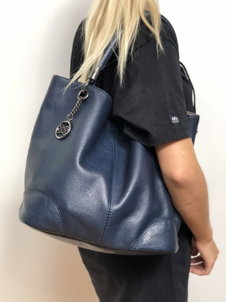 Sac Lancel French Flair bleu foncé