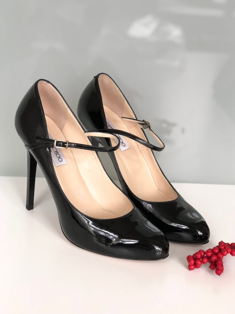 Patent leather heels Jimmy Choo Black size 40 EU in Patent leather