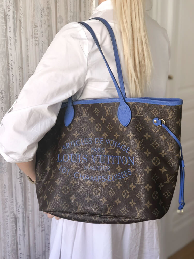 Louis Vuitton Ikat Neverfull MM in Grand Bleu - Domesticated Me