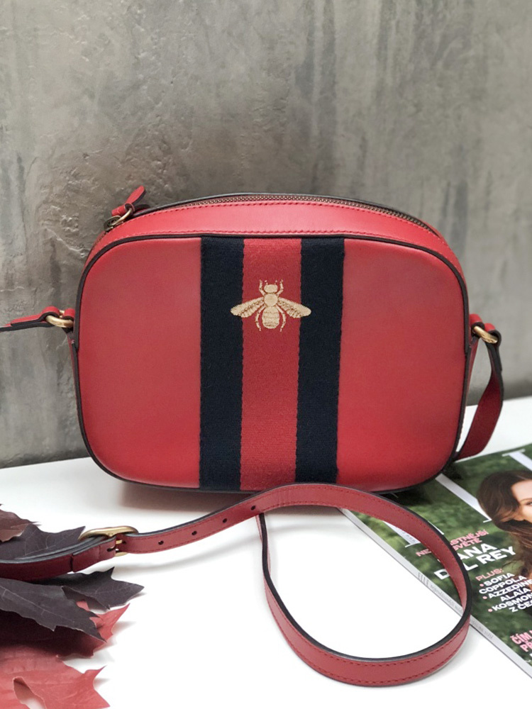 Gucci | Bags | Authentic Gucci Red Leather Pearl Studded Broadway Bee  Handbag | Poshmark