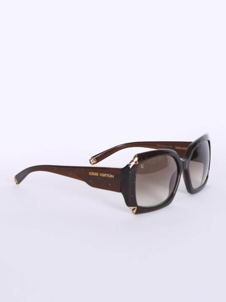 Authentic Louis Vuitton Brown Glitter Acetate Square Sunglasses – Paris  Station Shop