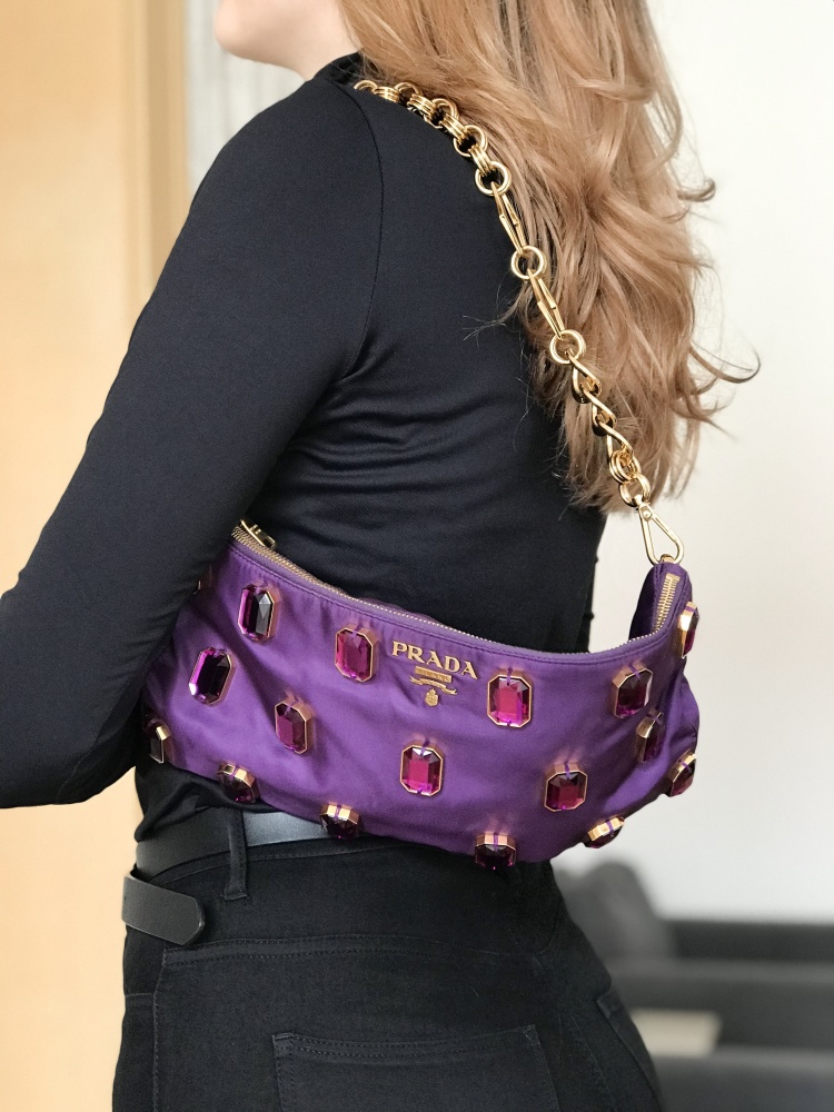 Prada tessuto clutch sales
