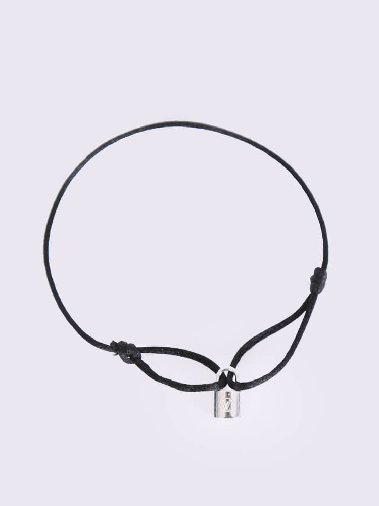 Louis Vuitton - Silver Lockit Bracelet Black