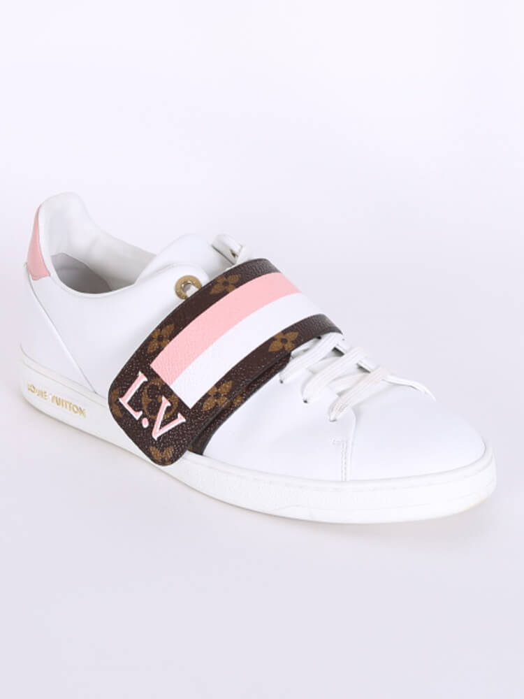 Louis Vuitton Frontrow Calfskin Monogram Canvas Sneakers White