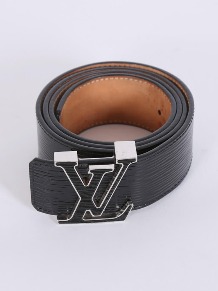 Louis Vuitton Black Electric Epi Leather LV Initiales Belt 90 CM