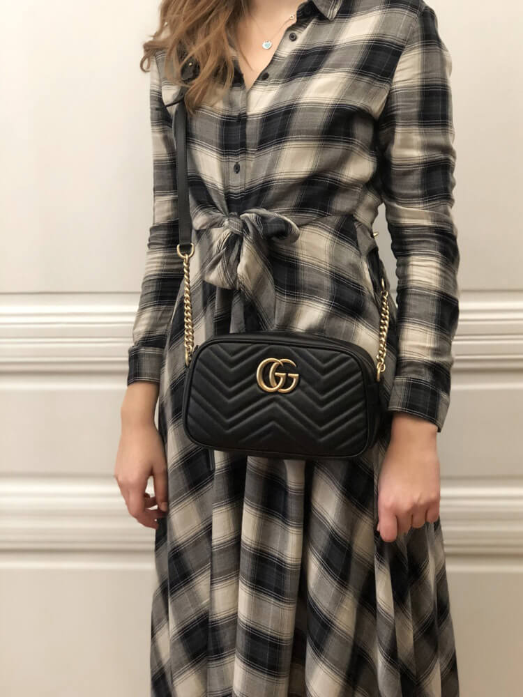 Gucci - GG Marmont Small Matelassé Shoulder Bag Black