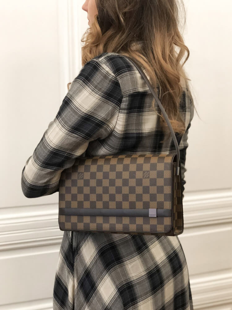 Shop for Louis Vuitton Damier Ebene Canvas Leather Tribeca Long Shoulder  Bag - Shipped from USA