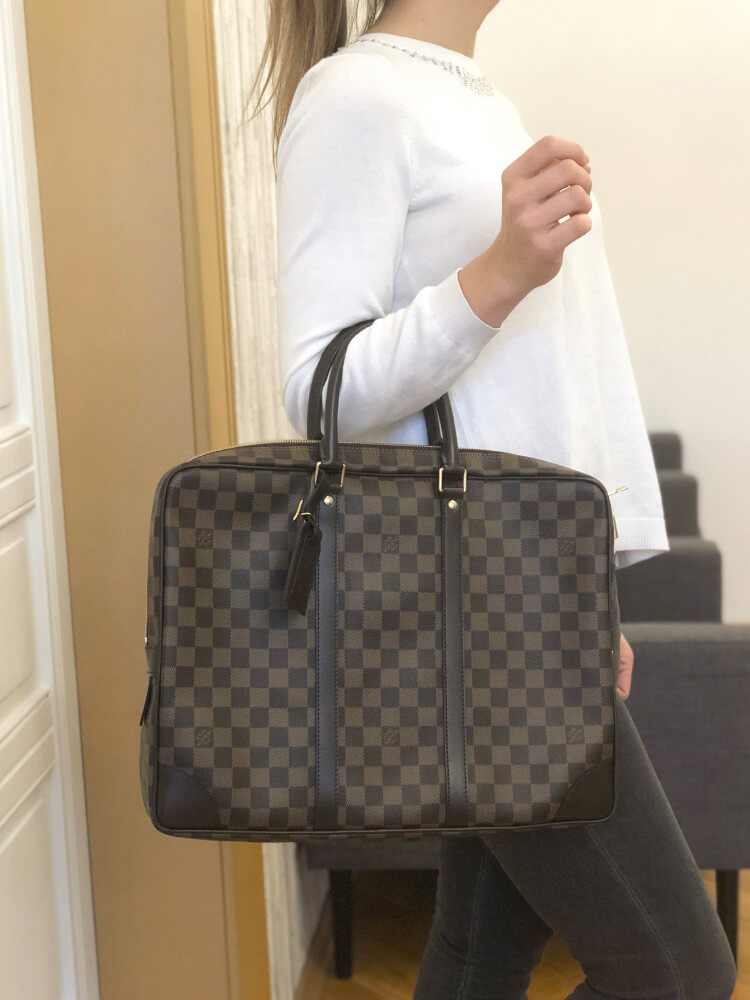 Louis Vuitton Damier Ebene Porte-Documents Voyage PM - Brown