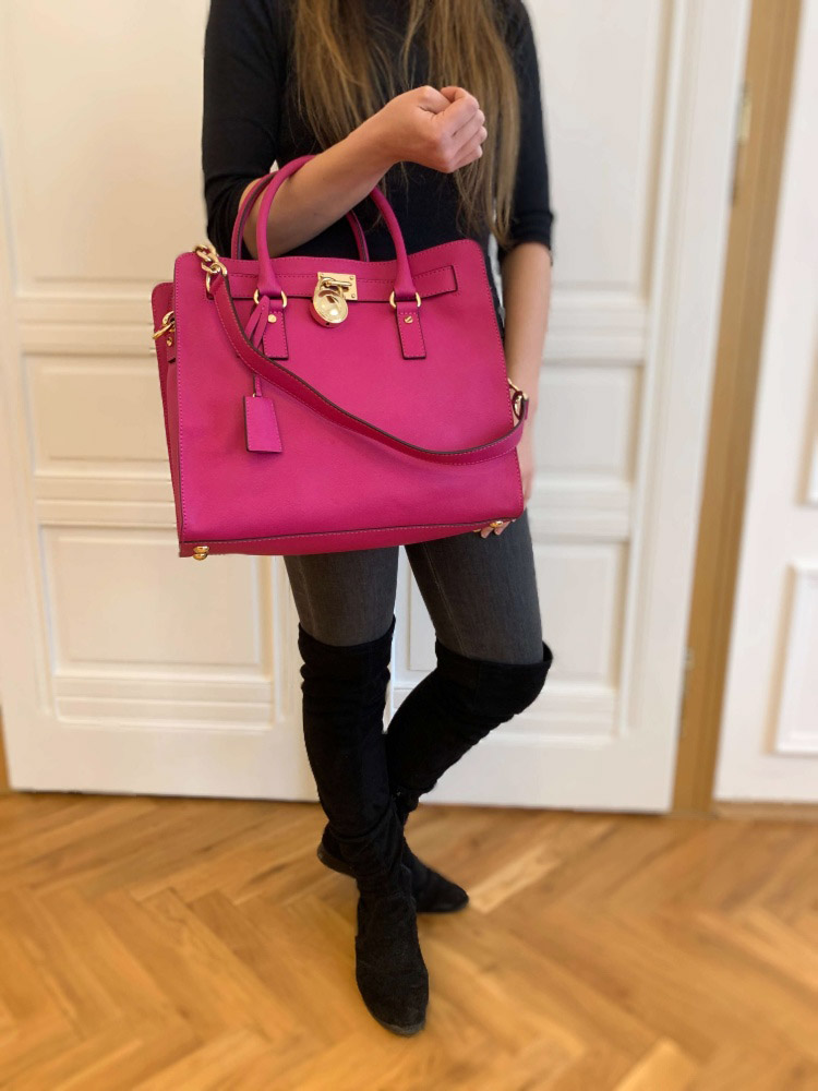 Bags, Michael Michael Kors Hamilton Hot Pink Fuchsia S