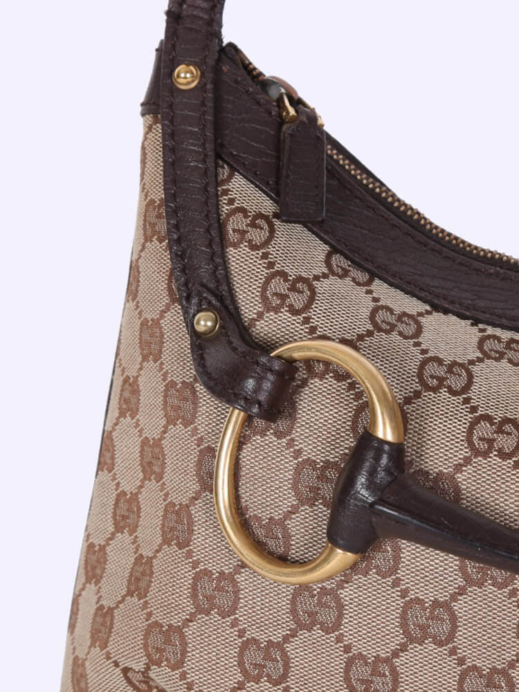 Gucci - Horsebit GG Canvas Shoulder Bag | www.luxurybags.eu