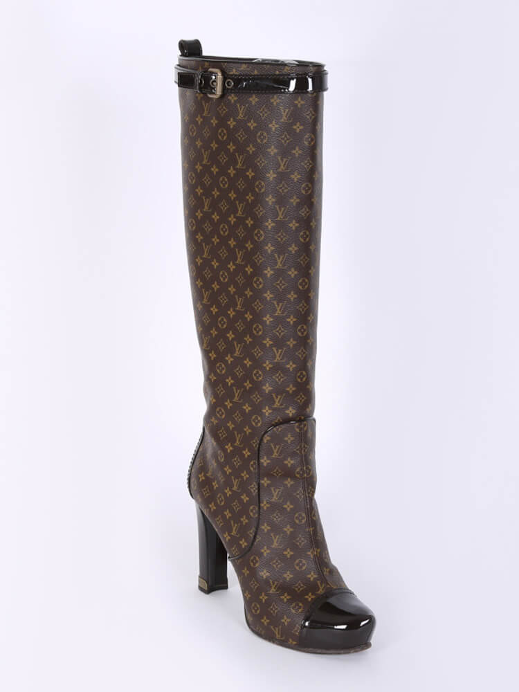 Louis Vuitton Monogram High Heel Boots