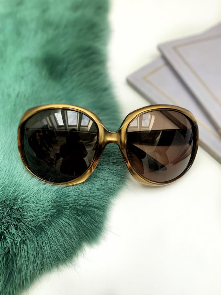 Dior - Glossy Gold Edition Oversize Sunglasses | www