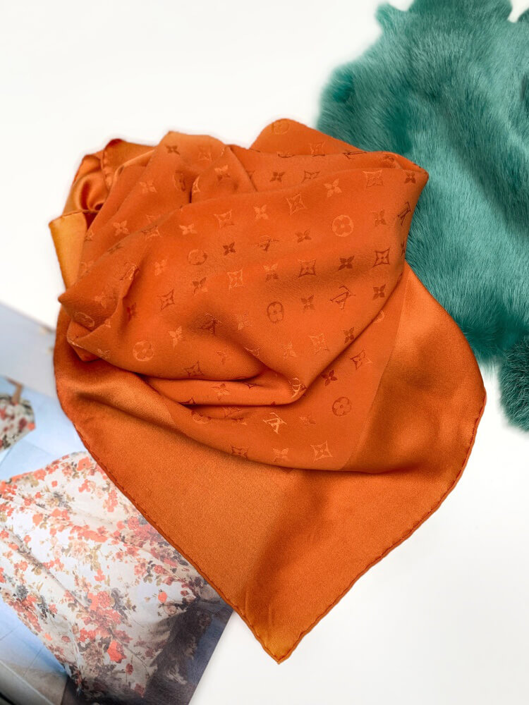 louis vuitton orange scarf