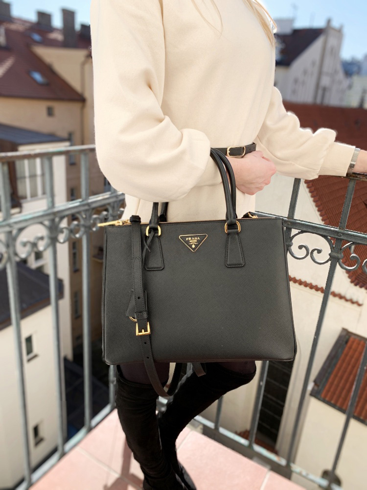 medium saffiano leather prada monochrome bag