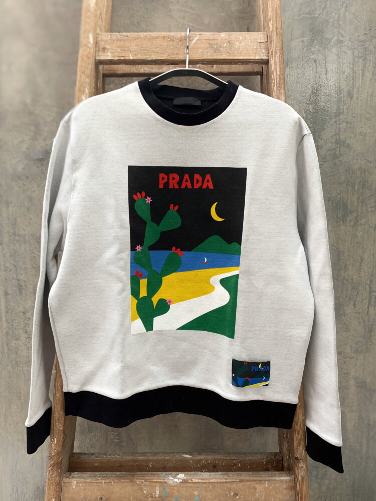 Prada Men Cactus Cotton Sweatshirt L www.luxurybags.eu