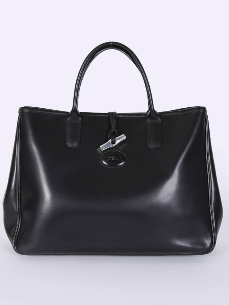 HANDBAG LONGCHAMP ROSEAU ESSENTIAL M 1686051001 BLACK LEATHER LEATHER BAG  ref.486457 - Joli Closet