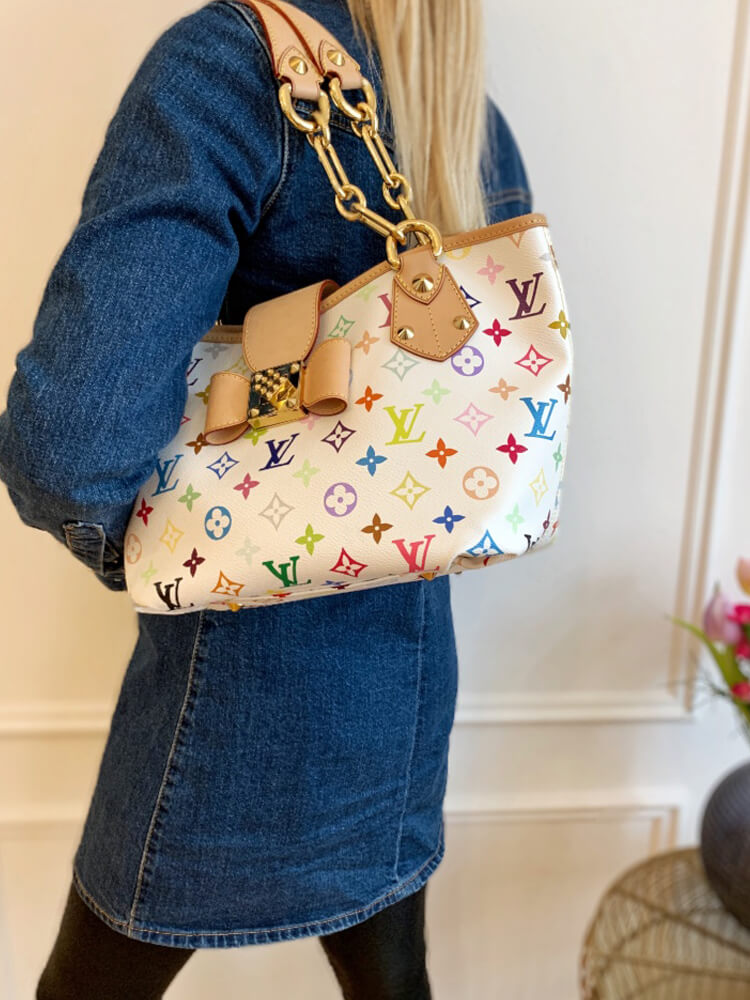 Louis Vuitton White Multicolor Monogram Canvas Annie MM Bag Louis