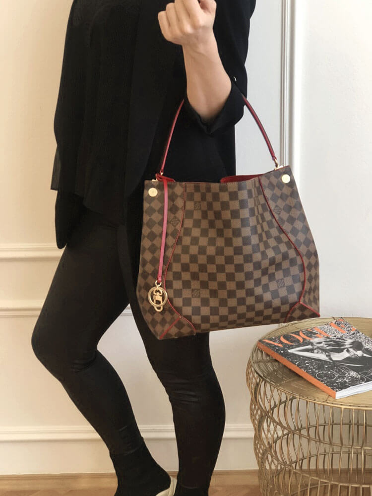 Authentic Louis Vuitton Damier Ebene Caissa Hobo Shoulder Bag