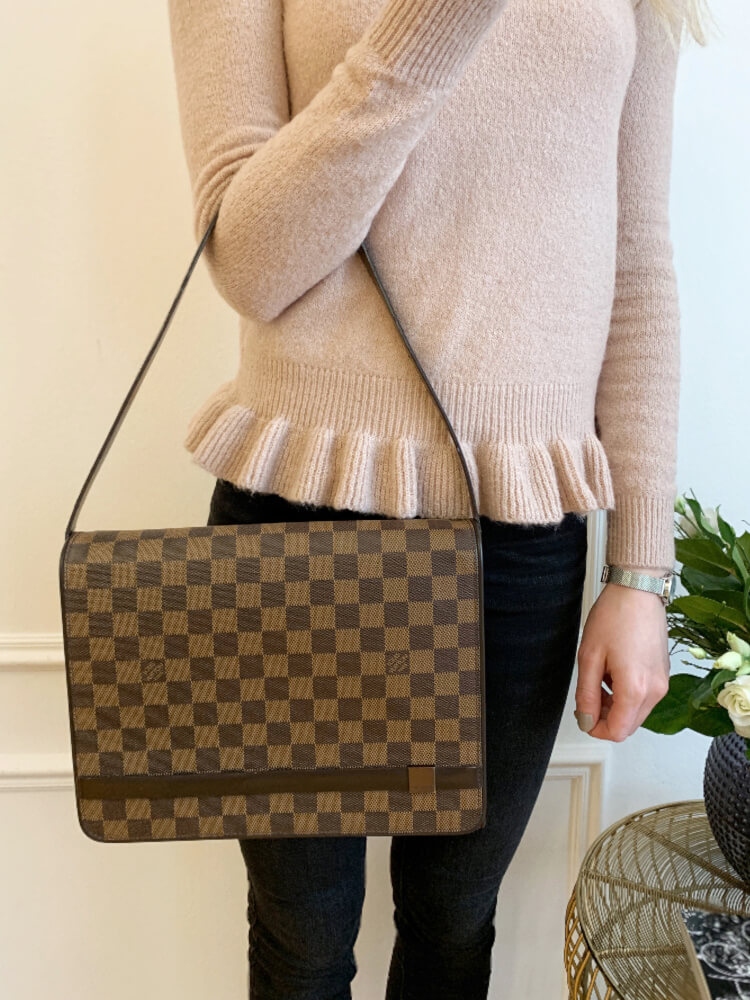 tas shoulder-bag Louis Vuitton Damier Ebene Tribeca Long