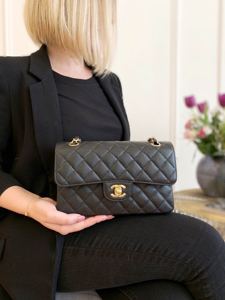 Chanel - Small Classic Double Flap Bag Caviar Noir