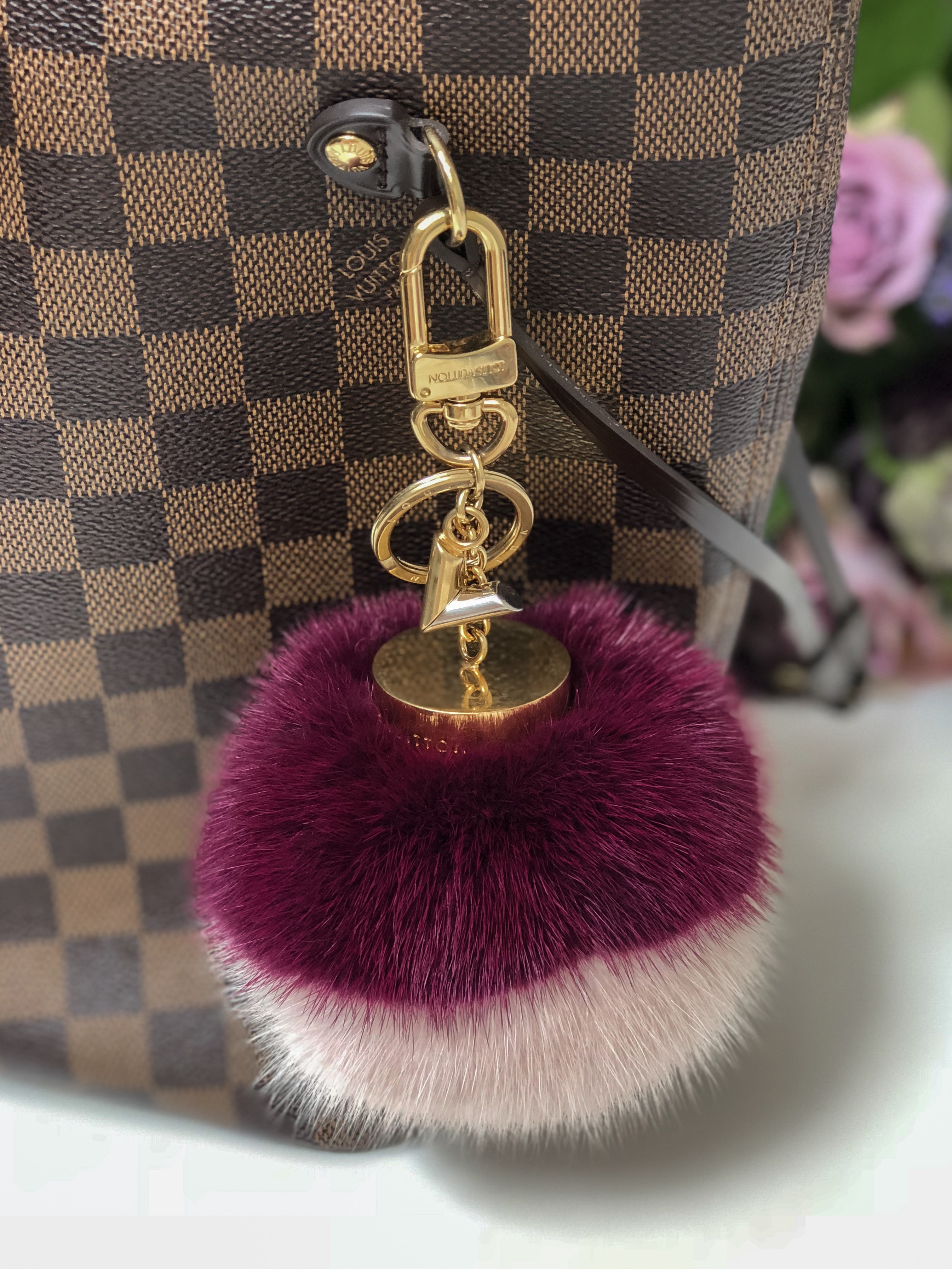 Louis Vuitton $4400 Caresse Lockit Boudoir Pochette MM Real Mink Fur Bag  LIMITED