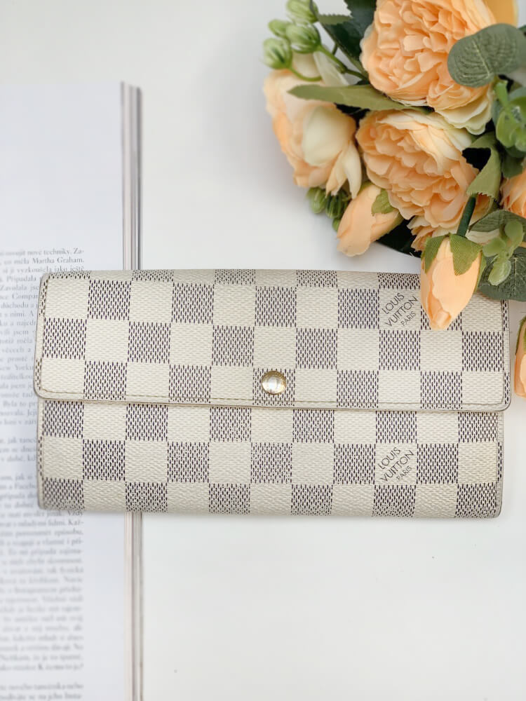 Louis vuitton sarah wallet damier azur clearance