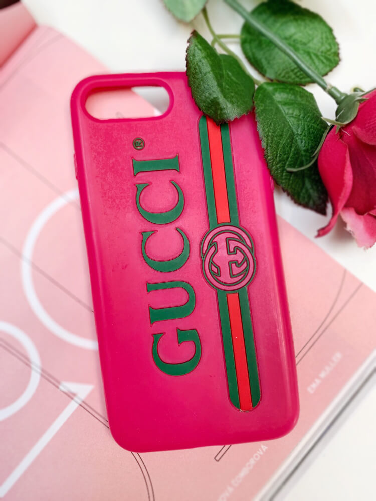 Gucci - GG Case iPhone 8 Plus Silicone Hot Pink 