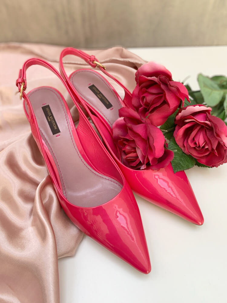 Louis Vuitton - Strawberry Vernis Low Heel Pumps Rose Pop 39