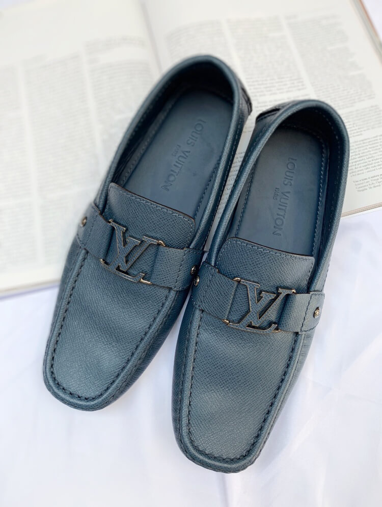 Louis Vuitton - Monte Carlo Leather Men Moccasins Dark Blue 8 