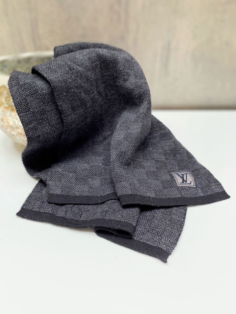 Louis Vuitton - Petit Damier Wool Shawl Graphite