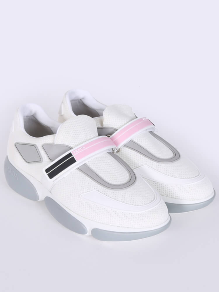 Prada - Cloudbust Knit Fabric Sneakers White 38,5 | www.luxurybags.eu