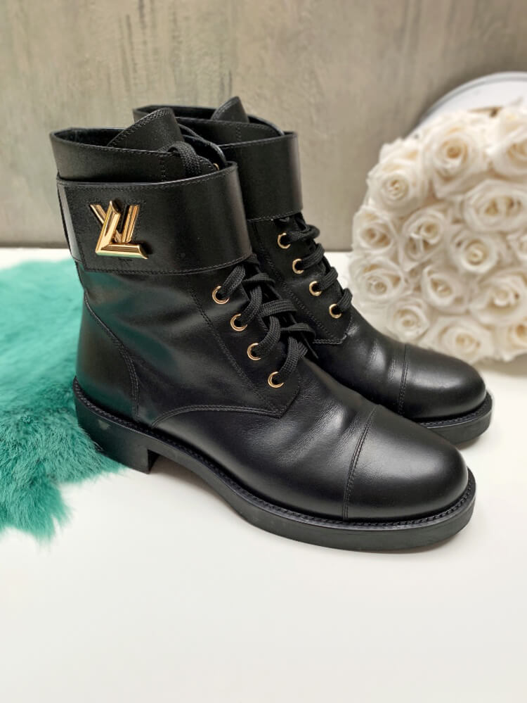 Louis Vuitton LV Monogram Wonderland Flat Ranger Combat boots 38