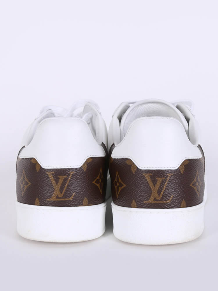 Louis Vuitton Men's White Leather Monogram Rivoli Sneaker Boot – Luxuria &  Co.