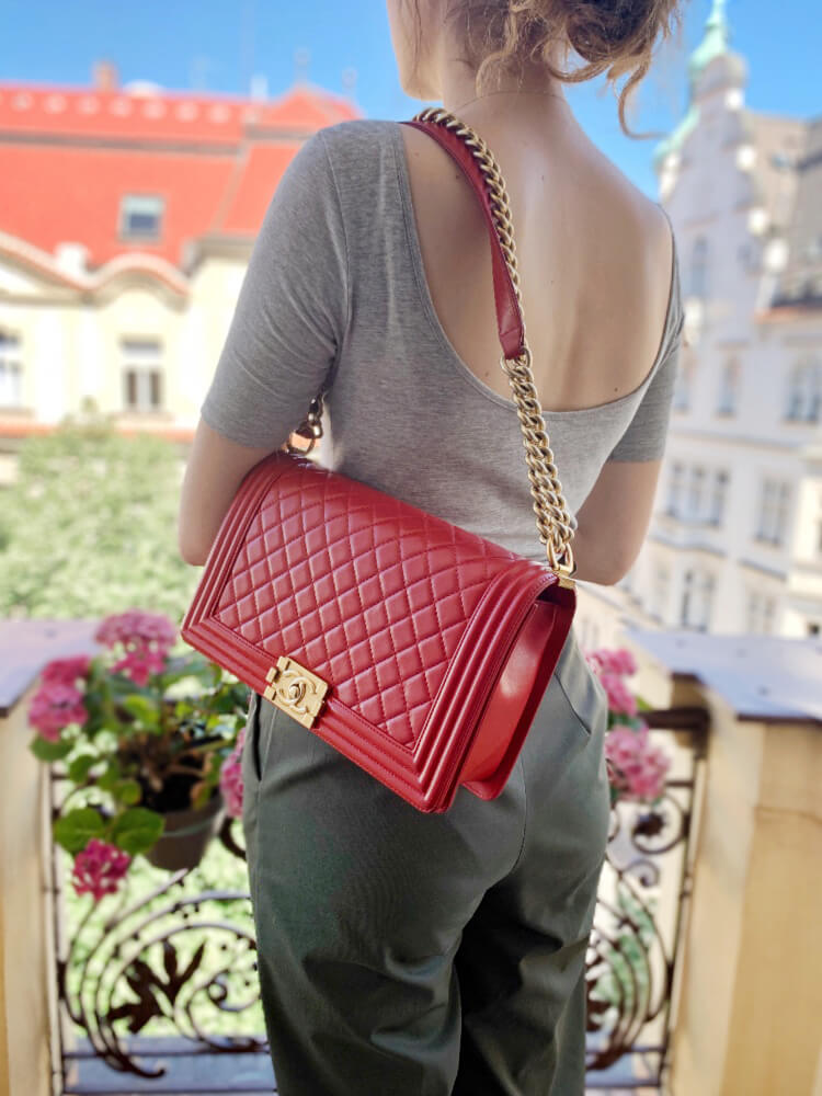 Chanel Red Boy Bag