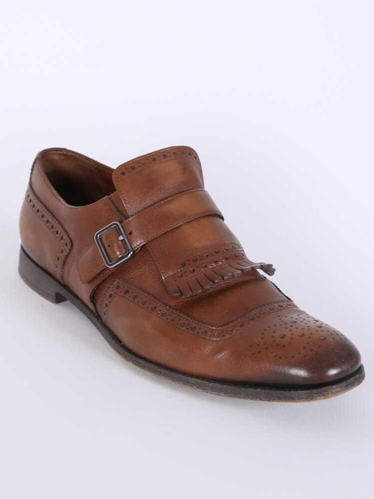 Prada Brogue Leather Fringe Men Boots Brown 9 5 www.luxurybags.eu