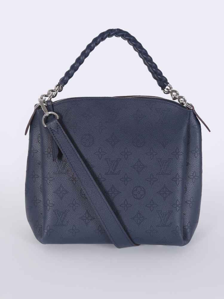 Louis Vuitton Tote Babylone Chain Monogram Mahina BB Noir Black in Leather  with Silver-tone - US