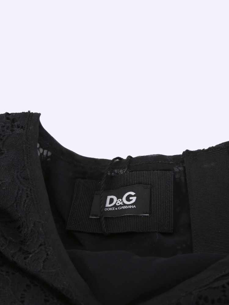 Dolce & Gabbana - Floral Lace 3/4 Sleeve Top Black 36 | www 