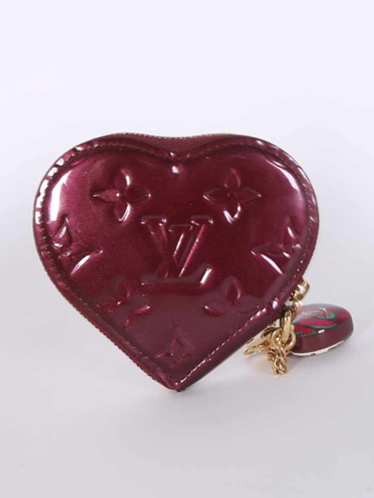 Louis Vuitton - Porte Monnaie Monogram Vernis Leather Heart Coin Purse  Rouge Fauviste