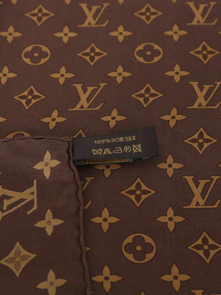 Louis Vuitton Travel Trunks & Bags Monogram Brown 100% Silk scarf 35'' or  90cm ref.879887 - Joli Closet