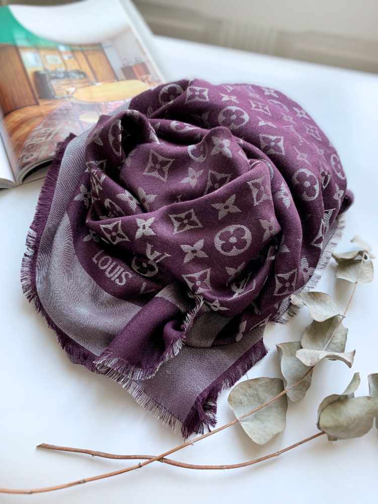 Louis Vuitton Monogram Shawl Scarf - Purple