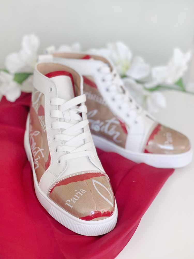 Christian Louboutin - Loubi Kraft Patent PVC High Top Sneakers 39