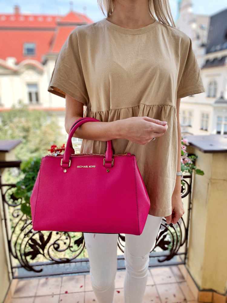 Michael Kors Eliza Fuchsia Shopping Bag - Ferraris Boutique