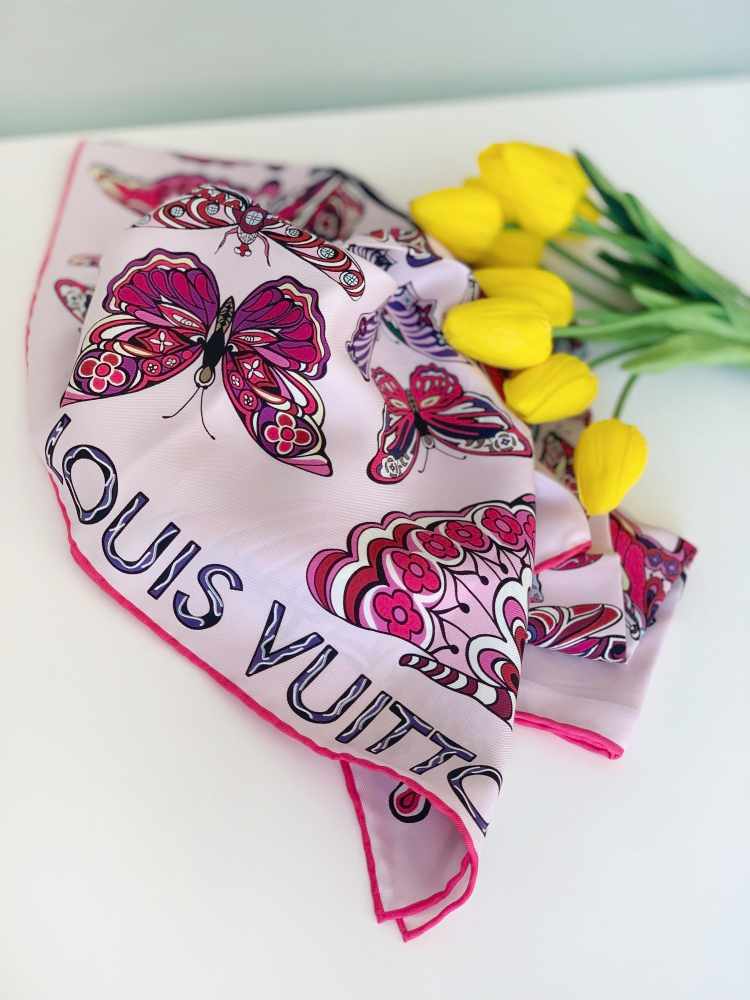 Louis Vuitton Pink Silk Scarf