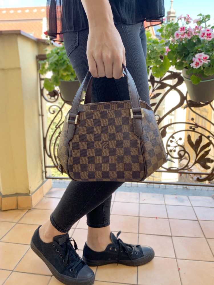 Louis Vuitton Belem PM Damier Ebene Satchel Bag Brown