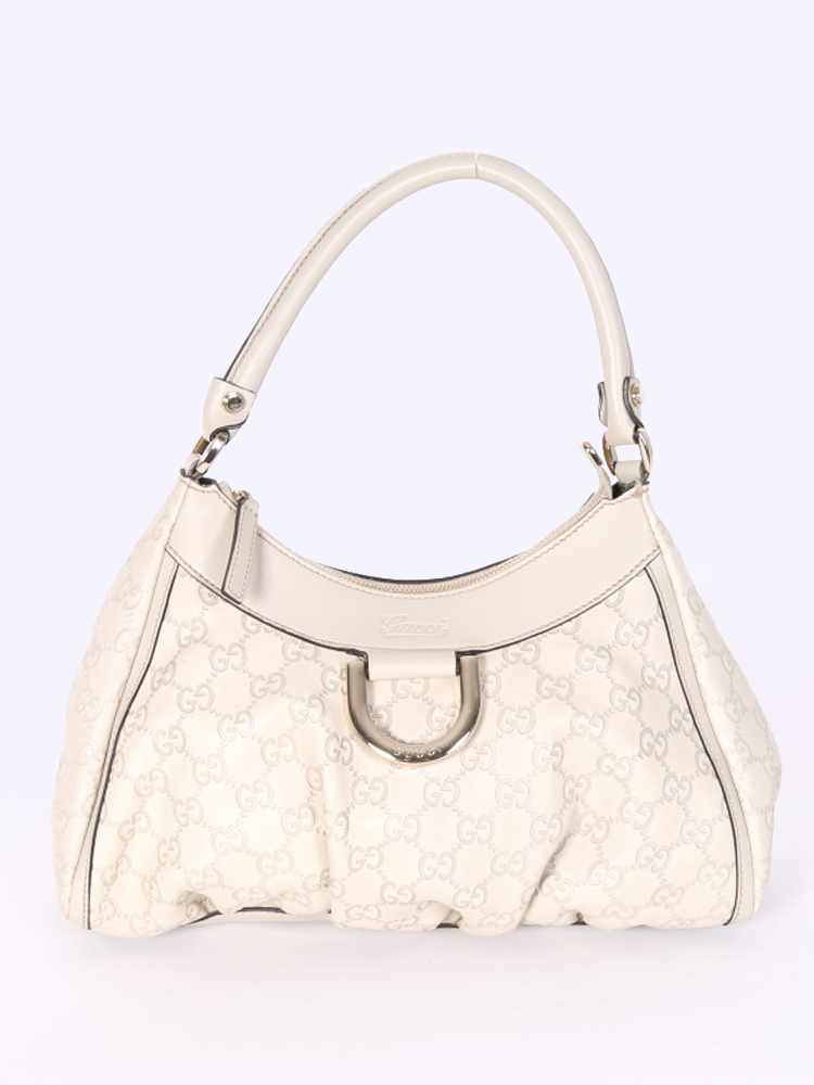 Gucci - D-Ring Small Guccissima Shoulder Bag Ivory