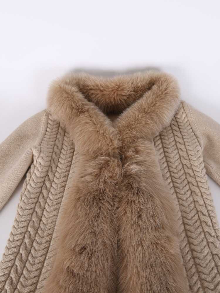 LOUIS VUITTON Fur Jacket Size L Beige Wool 48% Nutria fur 40
