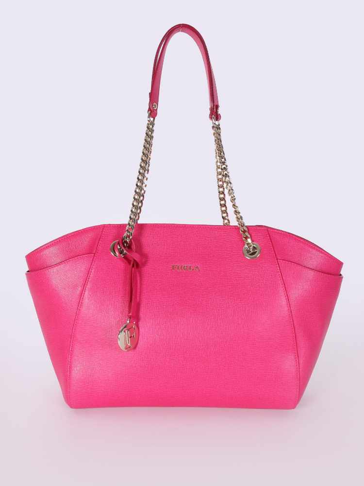 Furla Julia Medium Saffiano Leather Tote Fuchsia www.luxurybags.eu