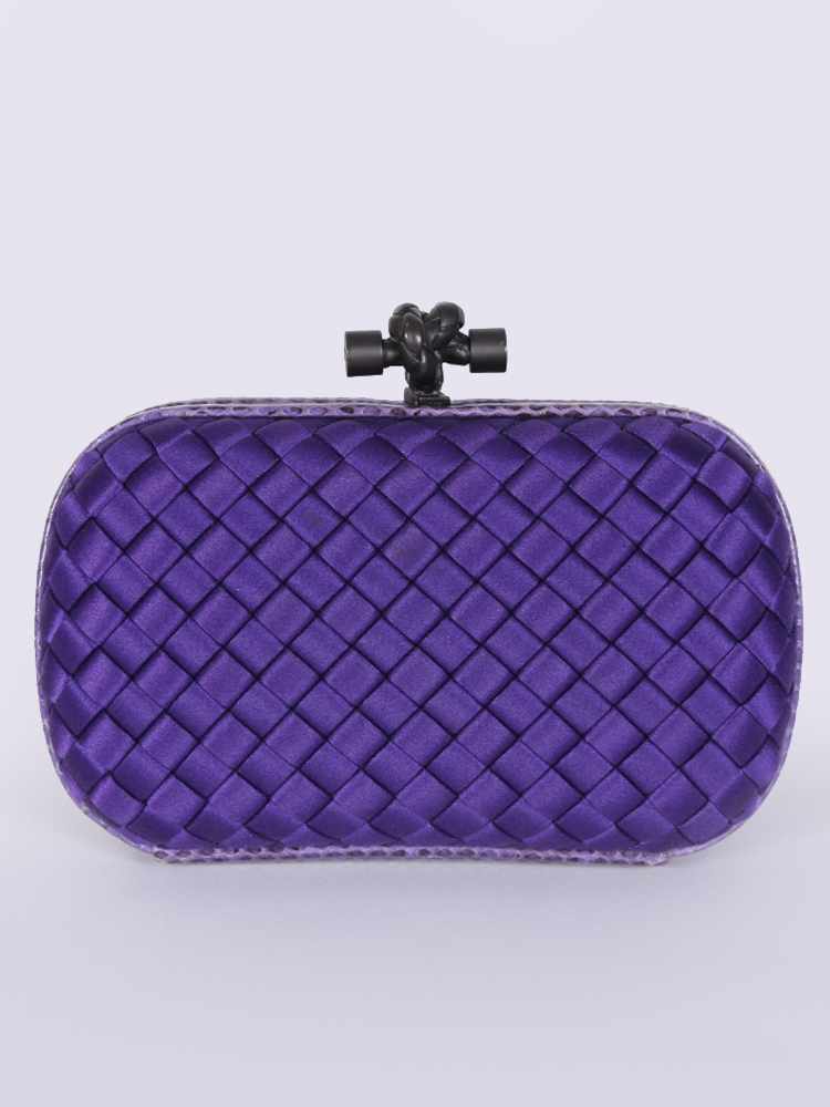 Bottega Veneta Small Intrecciato Impero Satin Knot Clutch Bag